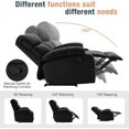 thumbnail image 5 of 2 Pcs Small Manual Recliner Chair with Adjustable Footrest for Small Spaces Living Room Bedroom RV Black, 5 of 5