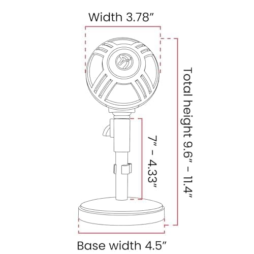Arozzi - Sfera PRO Professional Grade Gaming/Streaming/Office USB Microphone - Cardioid, Cardioid -10dB, and Omnidirectional Polar Patterns, Boom Arm Compatible - Black