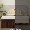 thumbnail image 5 of UniVerse Bed Skirt Three Fabric Sides Elastic Wrap Around Dust Ruffled Solid Bed Skirts Easy On/Easy Off 16 Inch Tailored Drop, Chocolate, Twin/Full, 5 of 12