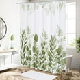 thumbnail image 2 of Sage Green Small Stall Shower Curtain 36 x 72, Plant Leaves Cloth Shower Curtain 36 inch, Modern Narrow Half Size Fabric Chic Shower Curtains for Vintage Bathroom Decor, 2 of 6