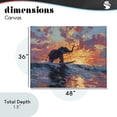 thumbnail image 3 of Sunset Surf Elephant Canvas Wall Art, design by Ziwei Li, 3 of 8