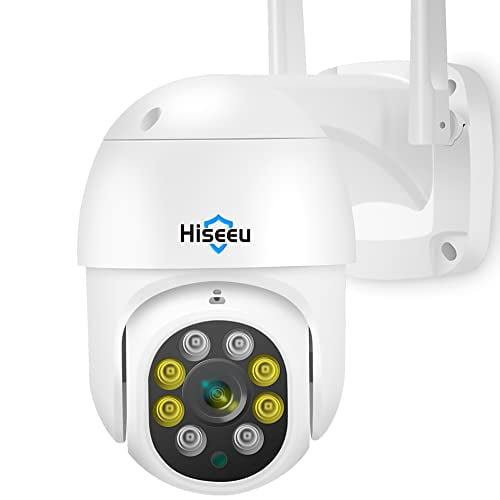 Hiseeu 2K 3Mp Ptz Security Camera Outdoor,Wifi Camera, Auto Tracking&Light Alarm Floodlight & Color Night Vision,360° View,Two-Way Audio, Motion Detection,Compatible Wireless Camera System