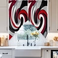 thumbnail image 4 of Abstract Lines Swag Curtain Valance for Windows, Red and Black Classic Match Window Treatments Short Swag Topper for Kitchen Windows Bathroom Bedroom, 36"x63", 4 of 8