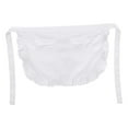 thumbnail image 3 of jifeng Women Waist Apron Breathable Practical Accessories with Ruffled Edges Half Apron White, 3 of 9