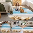 thumbnail image 6 of 3ft Round Rug, Beach Coastal Non-Skid Rubber Backing Large Area Rugs - Living Room Bedroom Home Office, Summer Nautical Seaside Starfish Shell Indoor Floor Mat Carpets Washable Rug, 6 of 9
