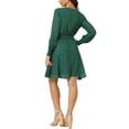 thumbnail image 3 of INSPIRE CHIC Women's Smocked Waist Chiffon Long Sleeve Shiny Star Dress L Dark Green, 3 of 5
