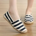 thumbnail image 7 of NOKIO Women's Slip on Shoes Canvas Sneakers Loafers Non Slip Shoes Low Top Casual Shoes Ladies Fashion And Leisure Vintage Two Tone Stripe Hand Stitching Espadrilles Canvas Shoes, 7 of 7