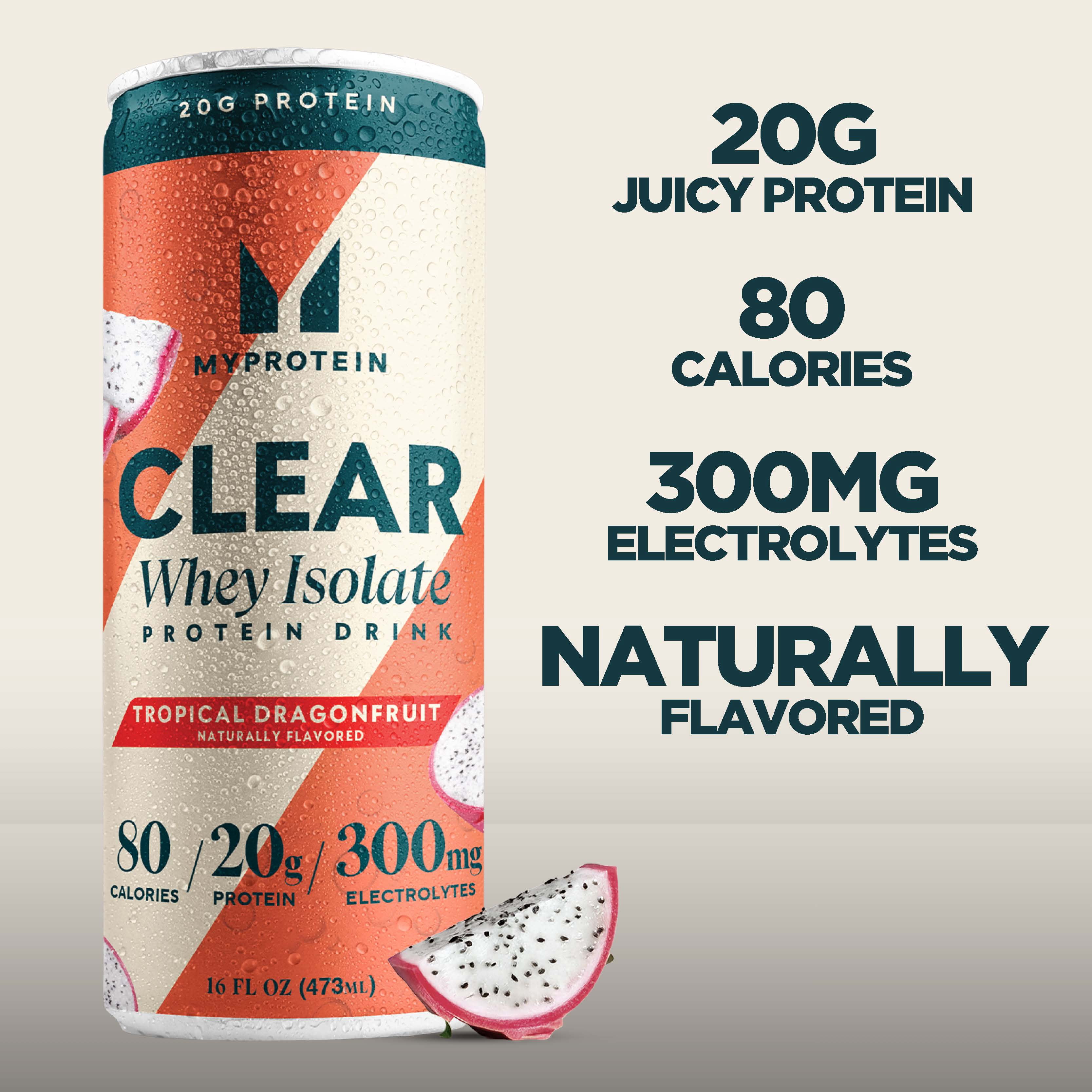 Myprotein Tropical Dragonfruit Clear Whey Isolate Protein Drink 16 fl oz