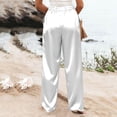 thumbnail image 4 of cfhntfmh Satin Pants for Women Wide Leg Dress Pants with Pockets Casual Loose Work Trousers Soft Fashion Outfits, 4 of 4