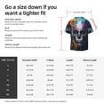thumbnail image 5 of Sikiie Modern Abstract Colorful Skull Men's Wrinkle Free Untucked Cuban Shirt Business Casual Button Down Shirts Short Sleeve ShirtSmall, 5 of 5