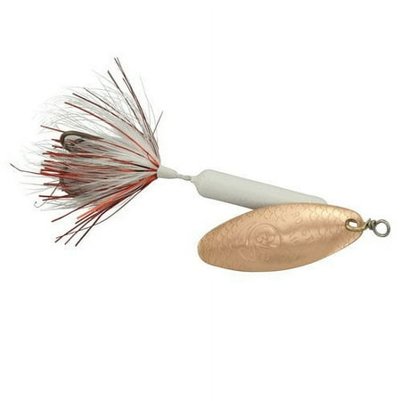 Yakima Bait Worden s Original Rooster Tail Inline Spinnerbait Fishing Lure Copper Tinsel & Glitter White 3/8 oz.