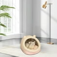 thumbnail image 5 of Semi Enclosed Cat Bed - Warm Polyester Cat & Dog Bed with Cushion, Bear & Cat Shape, Removable Washable Liner, Anti-Slip Bottom, Perfect for Small Pets, Brown, 28x28x30 cm, 5 of 6