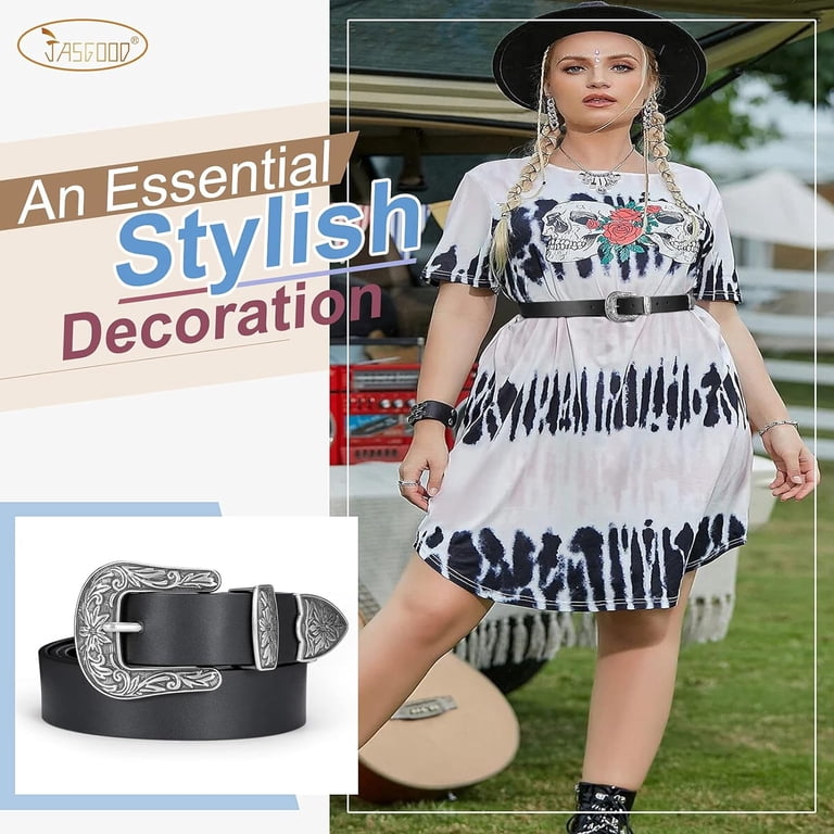 Women Plus Size Leather Belt Western Vintage Style Belt for Pants Jeans Dress Women Plus Size Leather Belt Ladies Western Vintage Style  main image 4