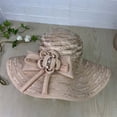 thumbnail image 4 of Tea Party Hats Easter Women's Foldable Wide Brimmed Sun Hat Korean Minimalist Style Bowknot Sunhat Casual Beach Cap, 4 of 5