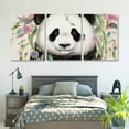 thumbnail image 5 of Shadudu Panda Bear Flowers Canvas Wall Art Triptych Set Modern Prints 3 Pieces 12x16 Inches Unframed 12"x16"x3pcs, 5 of 6
