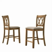 Roundhill Furniture Windvale Fabric Seat Counter Dining Chair Brown (Set of 2)