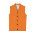 thumbnail image 7 of Resicozy Men's Sleeveless Sweater Vest V Neck Casual Knit Button Down Solid Color Cardigan Vest Saffron S, 7 of 7