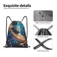 thumbnail image 4 of Xecao Colorful Planet Universe Pattern Sports Drawstring Backpack - String Swim Gym Bag with Wet Proof Pocket for Women&Men-Medium, 4 of 6