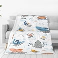 thumbnail image 2 of Cute Shark Blanket Gifts Soft Warm Lightweight Cozy Shark Octopus Sea Animal Throw Blankets for Bed Living Room Sofa Couch Soccer Decor 60"x80"in, 2 of 5
