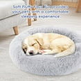 thumbnail image 5 of FluffyDream 24'' Dog Bed - Round Donut Washable Dog and Cat Bed in Shag Fur, Calming Dog Beds, Grey, 5 of 6
