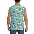 thumbnail image 4 of Bixox Men's World Travel1 Printed Shirt Sleeveless Fitness Tank Top-Small, 4 of 7