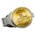thumbnail image 1 of Smithsonian Institution Gold-Layered JFK Bicentennial Half Dollar Silvertone Coin Money Clip, 1 of 4