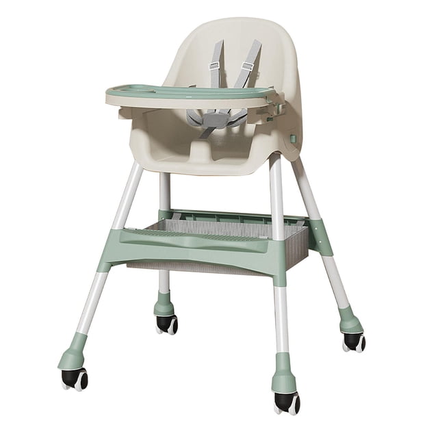 Silla Alta para Bebé, Trona Portátil, Asiento Compacto Y Ancho, Actividades Al Aire Libre, Silla de Comedor Multifuncional para Niños Pequeños para Ju verde