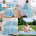 thumbnail image 5 of Utopia Bedding Fluffy Striped Fleece Blanket Washed Blue Throw, 50x60 Inch Warm, Lightweight, Ribbed, Soft, Cozy, Bed, Sofa, Chair, Home Decor, Gift, 5 of 5