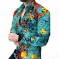 thumbnail image 1 of Camisas de leopardo de lujo para hombre, camisas de moda, camisas hawaianas de manga larga, blusas de playa con cadena dorada, ropa para hombre, Camisa Voion para hombre, 1 of 6