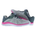 thumbnail image 3 of Fila Fraction 3 Strap Glitter Girls Shoes Size 4, Color: Grey/Pink, 3 of 4
