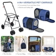 thumbnail image 4 of WSWJY Double Pet Stroller with 2 Detachable Carrier Bags, Safety Belt, 4 Lockable Wheels, Folding Cat & Dog Stroller for Small Medium Pets, Cats Dogs Puppy Travel Strolling Cart (Navy), 4 of 9