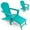 Turquoise, variant on Costway Outdoor Patio HDPE Adirondack Chair Beach Seat Retractable Ottoman Turquoise