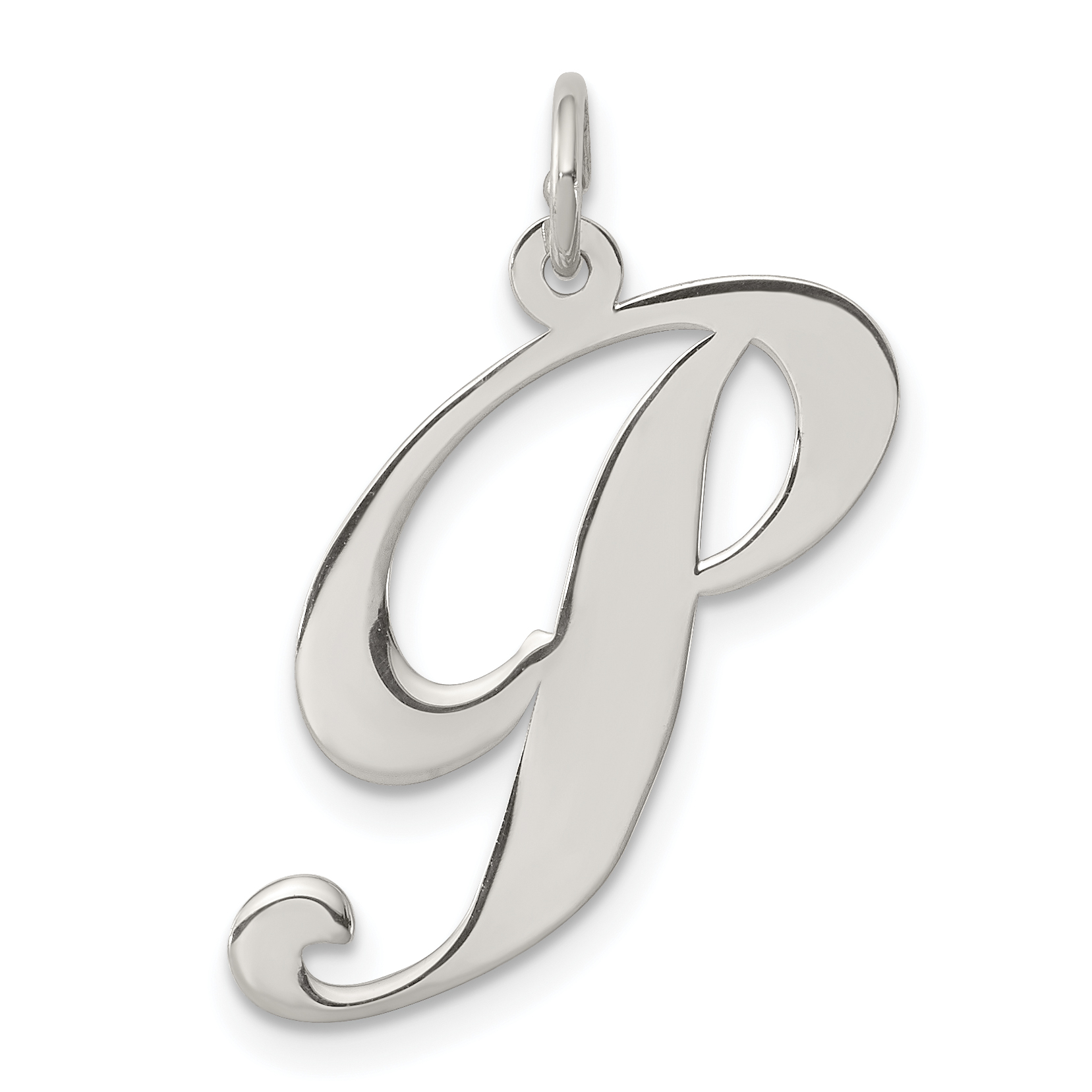 24mm x 21mm Solid 925 Sterling Silver Large Fancy Script Initial A Pendant Charm