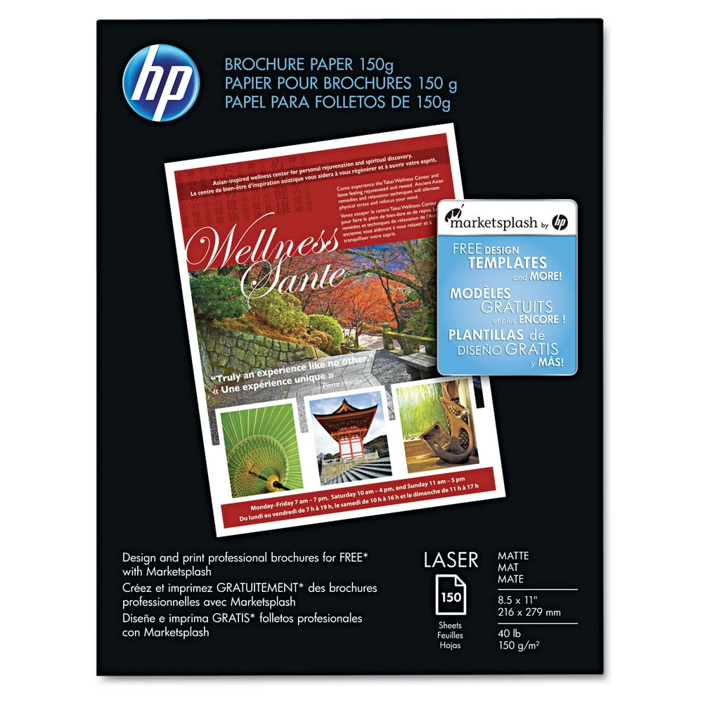 Hp Color Laser Brochure Paper 98 Brightness 40lb 81/2 x 11 White 150