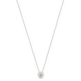 thumbnail image 4 of 1 Carat 6.5MM Round Cut Lab Created Moissanite Diamond Bezel Set Solitaire Pendant Necklace In 14K White Solid Gold Jewelry For Women With 18" Chain(G-H Color, VVS1 Clarity, 1 Cttw), 4 of 7