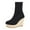 Black, variant on Platform Wedge Boots for Women Casual Stretch Knit Sock Booties Round Toe Slip on Fall Winter Ankle Boots High Heels Brown Size 9