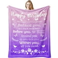 thumbnail image 1 of LHSHID Birthday Gifts for Women/Men/Her/Him Blanket Pink&Purple Happy Birthday Decorations Women/Men Throw Blankets Bday Gift for Women/Men Unique Best Birthday Gift Ideas 40"x50", 1 of 4