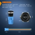 thumbnail image 2 of 12V Marine Horn Button 16MM Momentary Push Button Switch - Stainless Steel Blue LED Lighted Speaker Switch 180MM Wiring Harness for Car Auto Marine Boat, 2 of 7