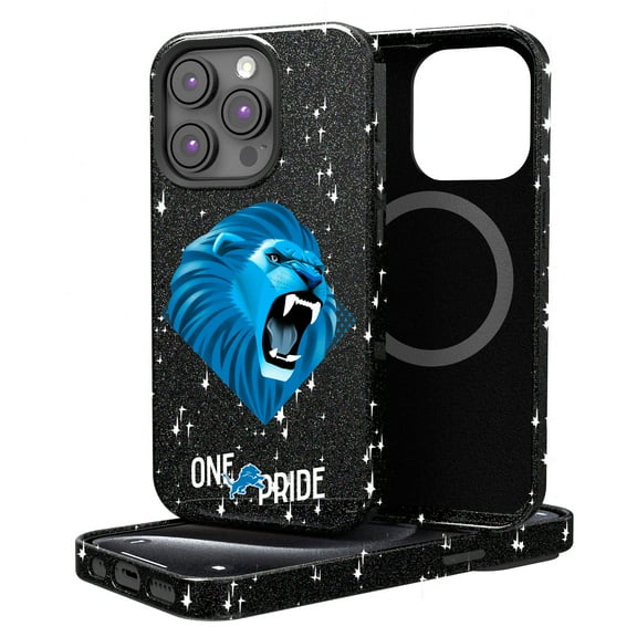 Keyscaper Black Detroit Lions 2024 Illustrated Limited Edition Bling iPhone Case