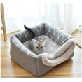 thumbnail image 3 of Cueva para gatos Casa para gatos Cama para gatos Mascota Nido para mascotas Saco de dormir 2 en 1 Cueva para abrazos plegable para cómodo Gris XL Sincero Hogar, 3 of 4