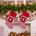 thumbnail image 2 of Lilixerw Embroidered Letter Christmas Stocking,Red White Striped knitted Christmas Decorations Stocking,Festival Supplies,Xmas Tree Fireplace Decor,10.6 x 16.5 x 7.9 inch,(B), 2 of 5