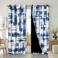 thumbnail image 2 of Modern Abstract Art Blackout Thermal Insulated Curtains Blue Oil Printed Texture Grommet Window Treatments For Living Room Bedroom Decoration 42"W x 96"L (Pack of 2), 2 of 6