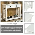 thumbnail image 4 of Console Table with 2 Drawers, Retro Farmhouse Narrow Long Sofa Table, Wooden Accent Table with Open Shelf, Kitchen Buffet Table, Side Table for Living Room, Entryway, White, D5973, 4 of 10