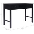 thumbnail image 4 of vidaXL Writing Desk Black 110x45x76 cm Wood, 4 of 5