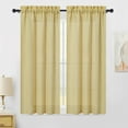 thumbnail image 1 of Haperlare 26"W x 45"L Tier Curtains for Living Room Linen Blend Blackout Small Window Curtains for Kitchen Dining Room, Yellow, 2 Panels, 1 of 6
