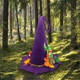 thumbnail image 6 of Xfvqtps Halloween Witch Hat Leaf Decor Halloween Spire Hats for Party Accessory Purple, 6 of 7
