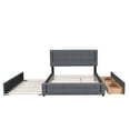 thumbnail image 3 of Queen Size Upholstered Platform Bed with Trundle and Drawers, Gray, 3 of 5
