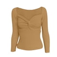 thumbnail image 3 of Suéter de cuello en V para mujer, sudadera informal de manga larga con cuello en V, blusa de punto sólido, suéter para mujer, 3 of 8