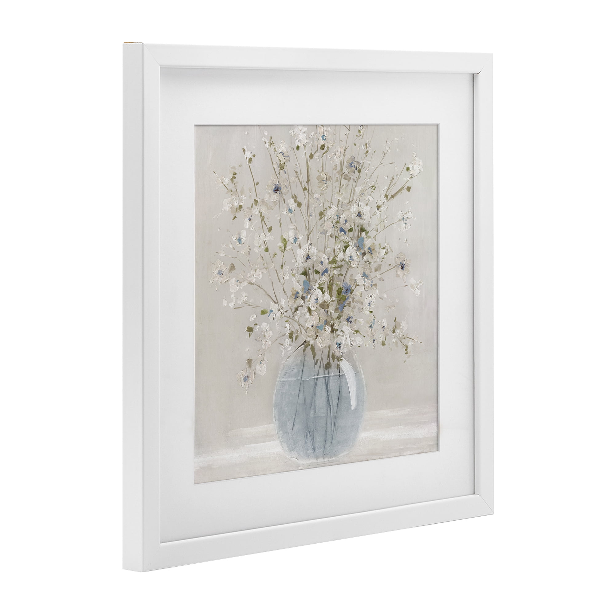 Stupell Industries Subtle Glass Vase Bouquet White Framed Print Under Glass, design by Carol Robinson