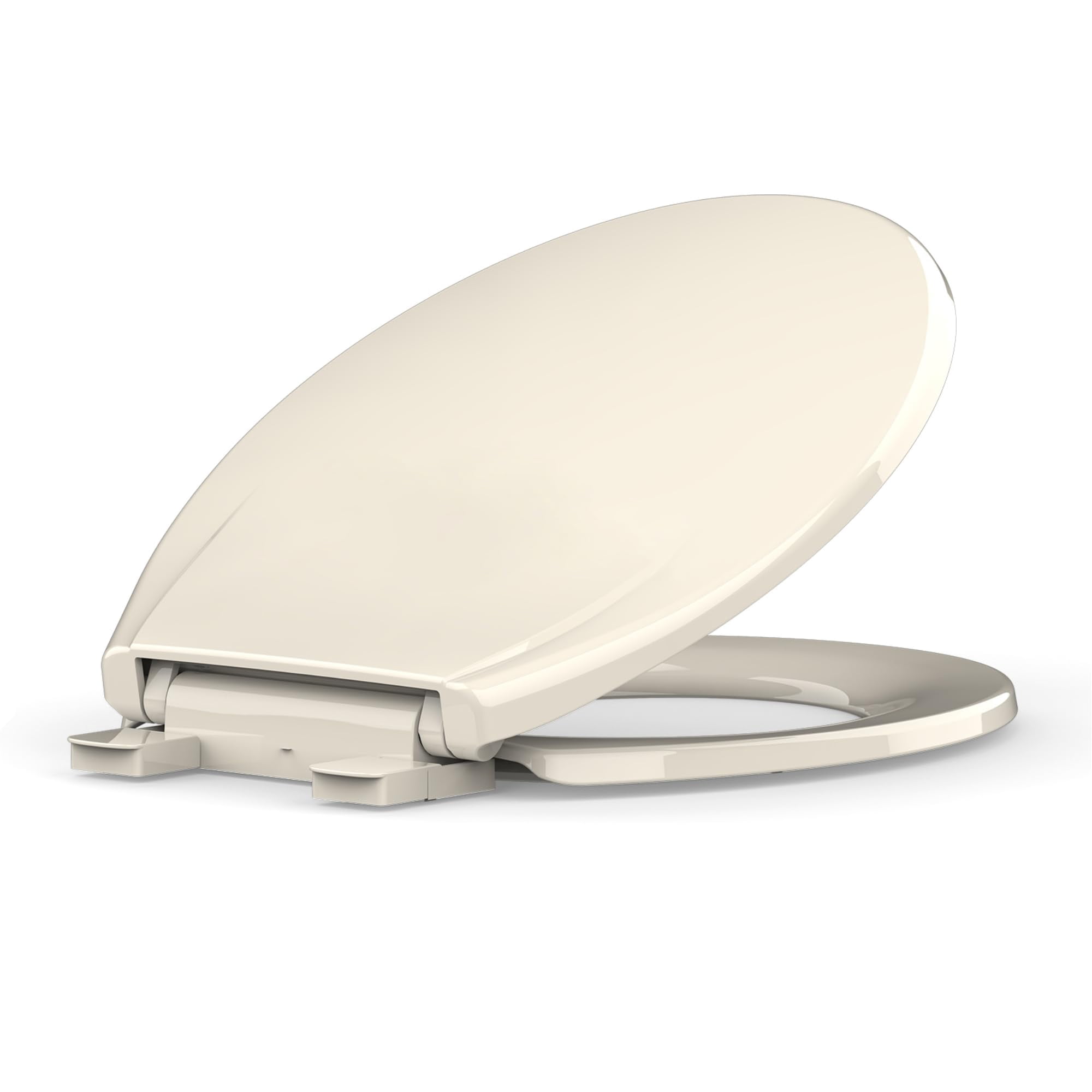 Soft Close Almond Commercial Toilet Seat - Quick-Release, Durable PP, Never Loosens, Easy Install & Clean, Fits 17" Standard Toilets, Almond Color